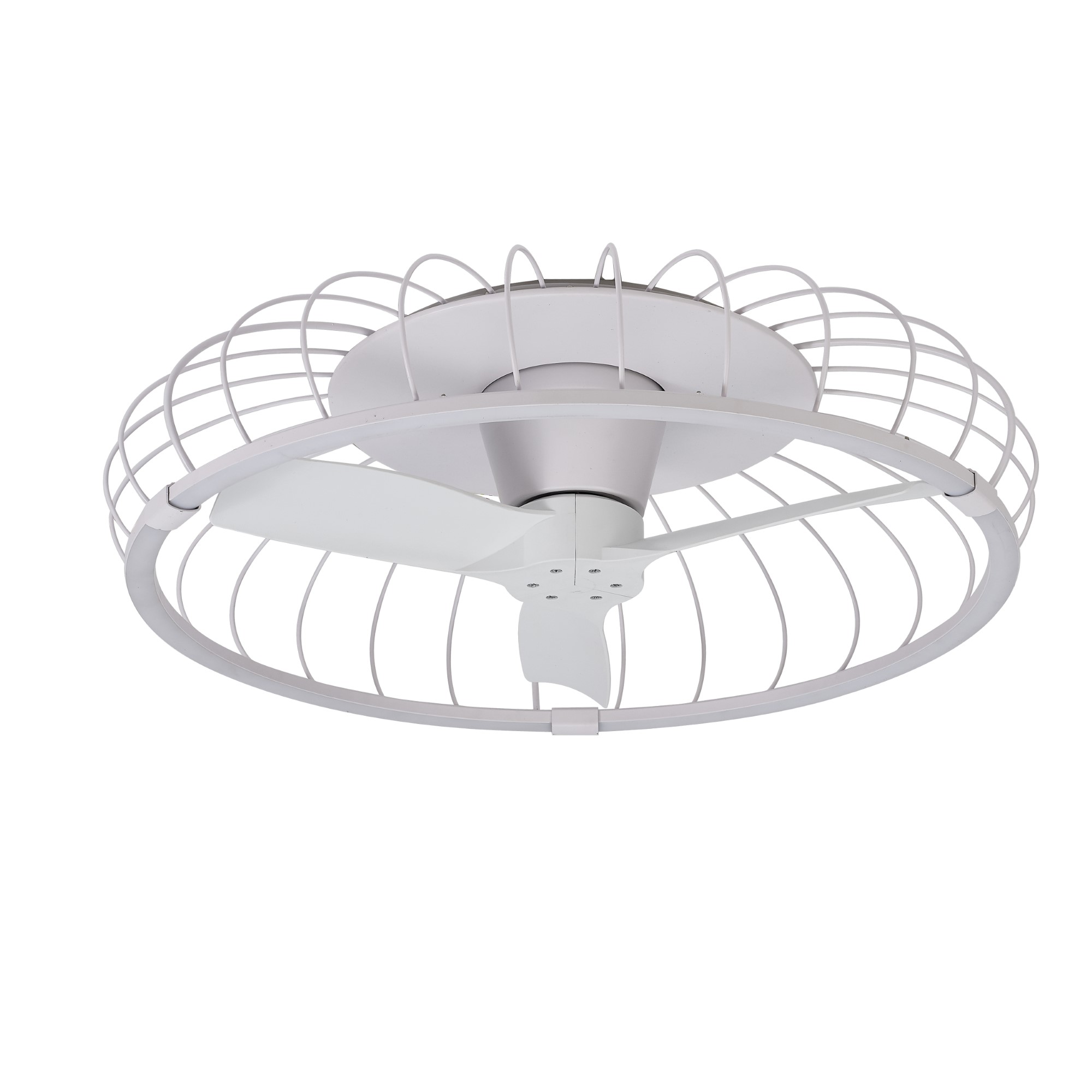 M7807  Nature 75W LED Dimmable Ceiling Light & Fan, Remote / APP / Voice Controlled White